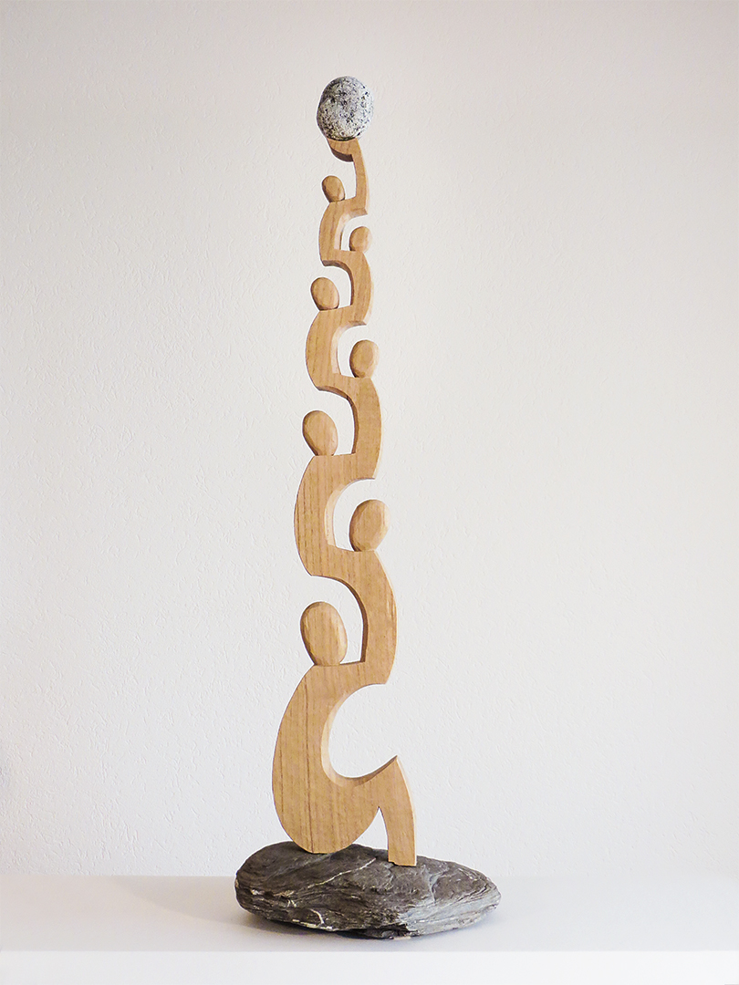 «Ohne Titel» Thomas Moser Skulptur aus Holz und Stein